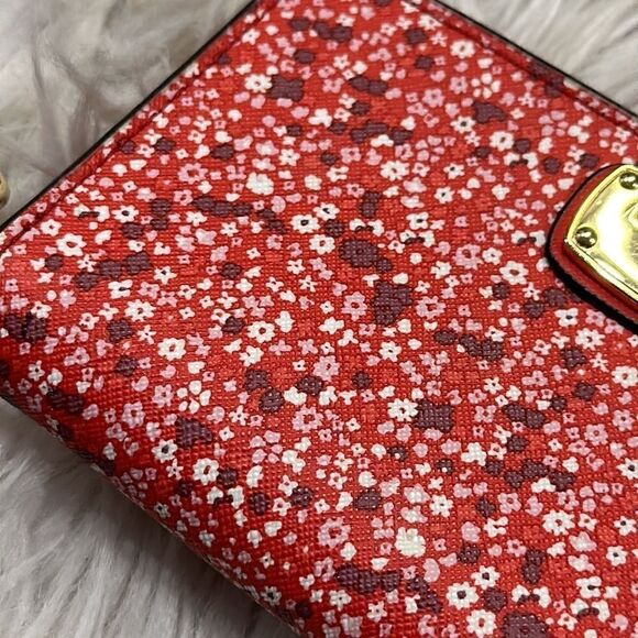 MICHAEL Kors Red Floral Wristlet Phone Tech Case - Picture 16 of 16